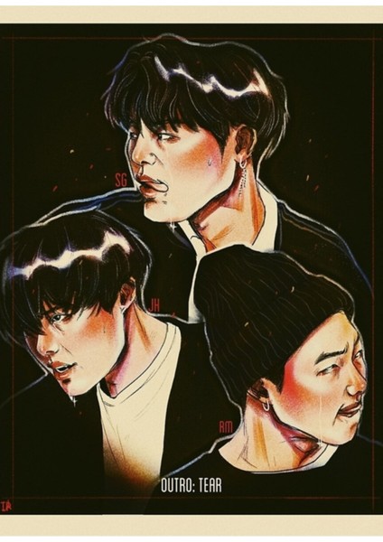 Bts Raplıne Outro: Tear Tablo Ahşap Poster Dekoratif KOD1971