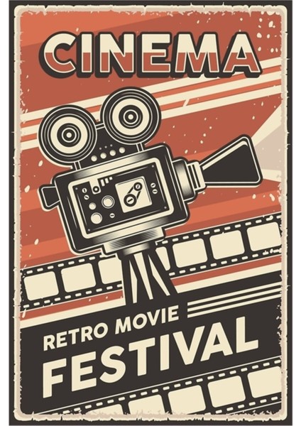 Retro Cinema Poster Tablo Ahşap Poster Dekoratif