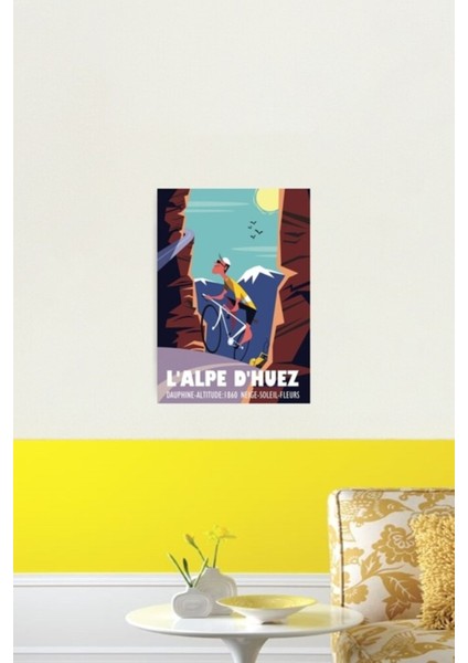 L'alpe D'huez Poster Tablo Ahşap Poster Dekoratif
