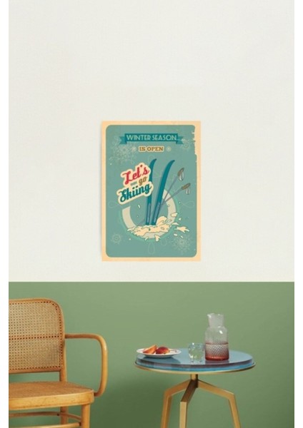 Hadi Kaymaya Gidelim Retro Poster. Vintage Stil Tasarım Tablo Ahşap Poster Dekoratif fiyatları