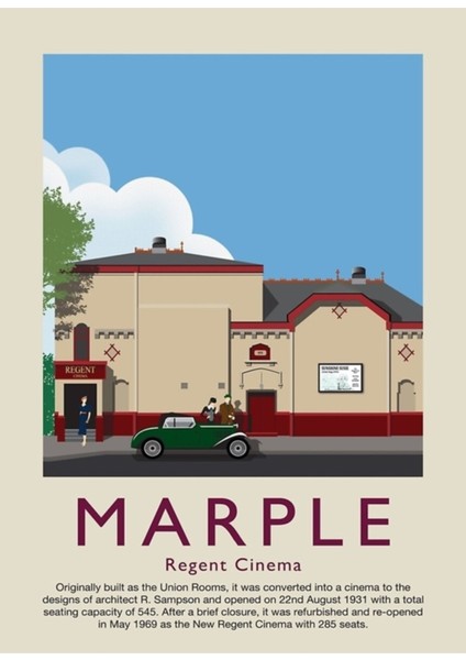 Marple - Regent Cinema Tablo Ahşap Poster Dekoratif