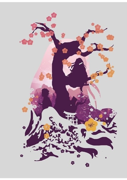 Nezuko Demon Slayer Tablo Ahşap Poster Dekoratif