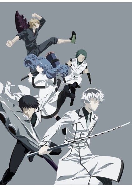 Quinx Squad Tokyo Ghoul: Yeniden Tablo Ahşap Poster Dekoratif