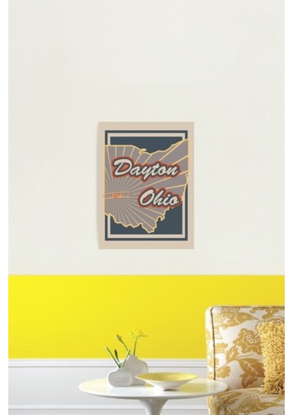 Dayton Ohio V2 Tablo Ahşap Poster Dekoratif