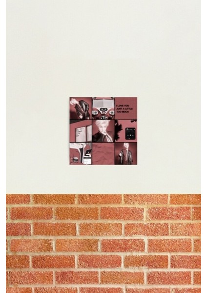 Subha Kırmızı Aşk Estetik Moodboard Tablo Ahşap Poster Dekoratif KOD710