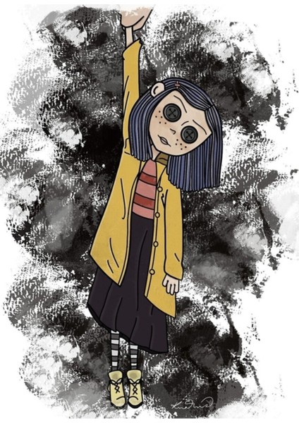 Coraline Doll Fan Art Tablo Ahşap Poster Dekoratif