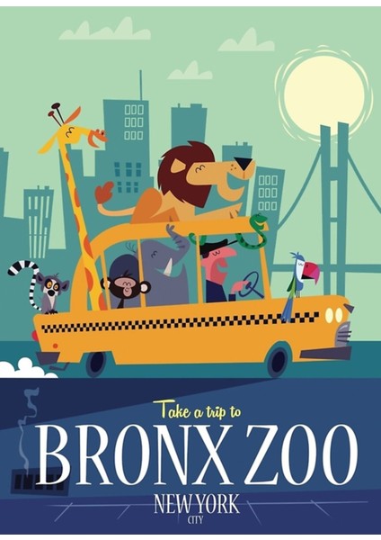 Bronx Hayvanat Bahçesi Posteri Tablo Ahşap Poster Dekoratif