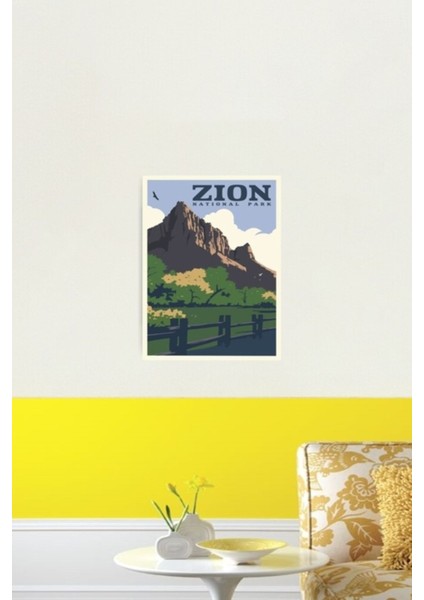 Zion Ulusal Parkı Seyahat Poster Tablo Ahşap Poster Dekoratif fiyatları