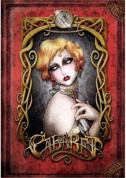 Cabaret Kapak - Art Nouveau Çerçeveli Pin Up Tablo Ahşap Poster Dekoratif