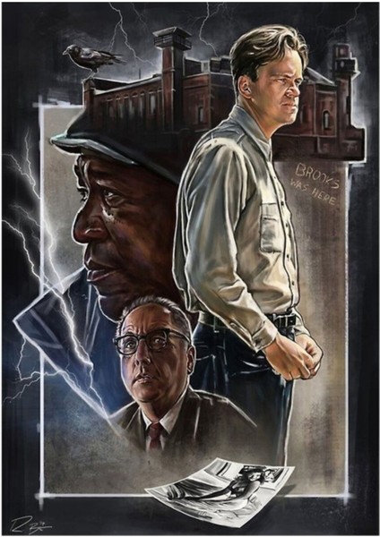 The Shawshank Redemption Classic Movie Artwork Poster Tablo Ahşap Poster Dekoratif