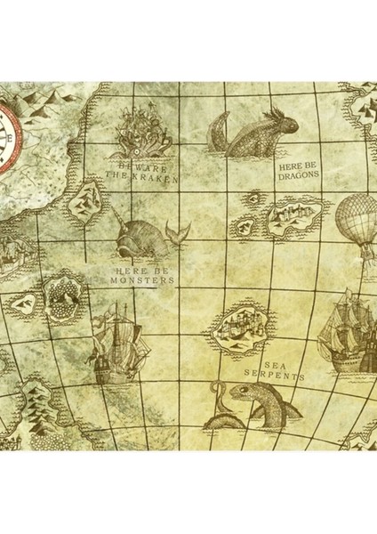 Deniz Canavarları Haritası Tablo Ahşap Poster Dekoratif