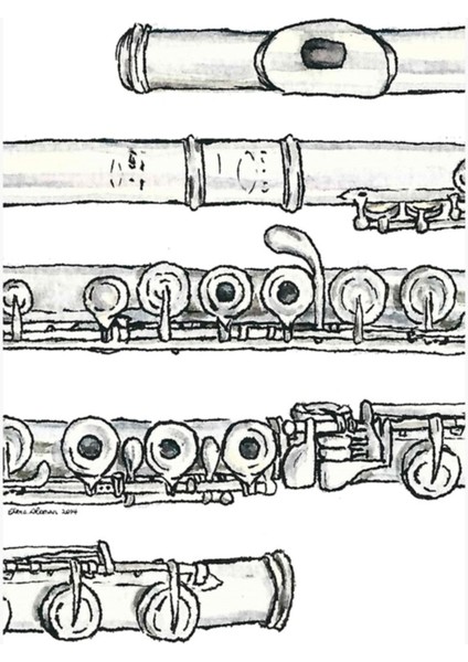 Flüt Tablo Ahşap Poster Dekoratif