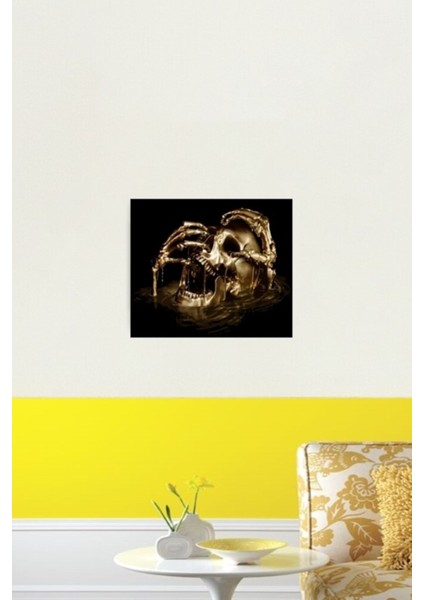 Siyah Yelkenler Altın Kafatası Tablo Ahşap Poster Dekoratif fiyatları