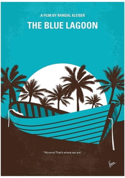 NO871 My The Blue Lagoon Tablo Ahşap Poster Dekoratif