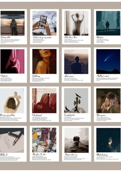 Her Zamankinden Daha Mutlu - Billie Eilish Albüm Desen Tablo Ahşap Poster Dekoratif