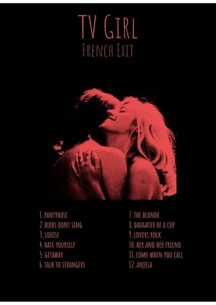 Tv Girl - French Exit - Album Tracklıst Logo Tablo Ahşap Poster Dekoratif