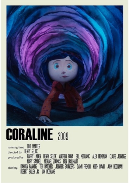 Coraline Alternatif (1) Tablo Ahşap Poster Dekoratif