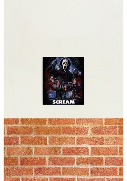 Çığlık Korku Filmi Afiş Çizimi Tablo Ahşap Poster Dekoratif fiyatları