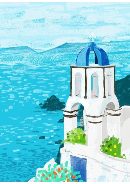 Yunan Manzarası #resim #seyahat #yunanistan Tablo Ahşap Poster Dekoratif