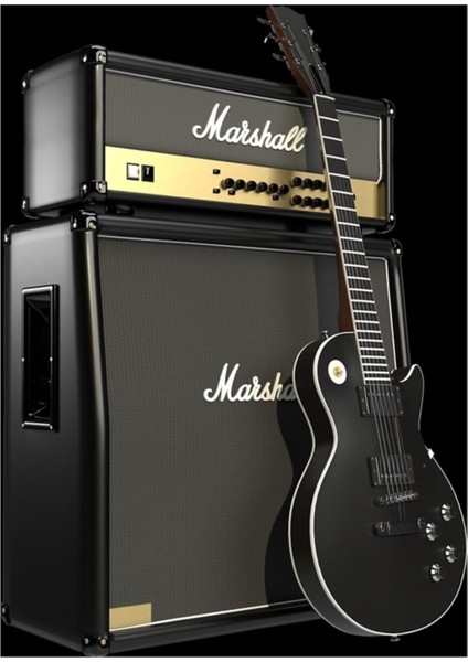Marshall Les Paul Tablo Ahşap Poster Dekoratif