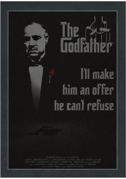 The Godfather Tablo Ahşap Poster Dekoratif