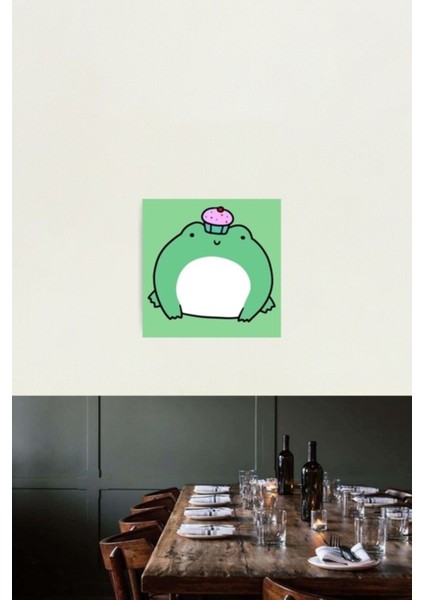 Cupcake Kurbağa Tablo Ahşap Poster Dekoratif fiyatları
