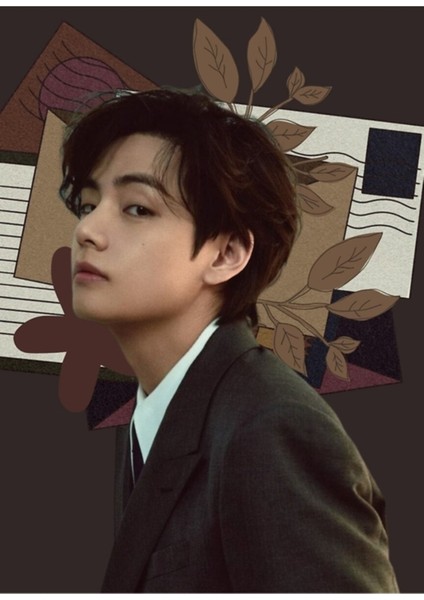 Taehyung Dark Academia Ilham Aldı Tablo Ahşap Poster Dekoratif KOD835