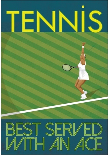 Kadın Tenis Tablo Ahşap Poster Dekoratif