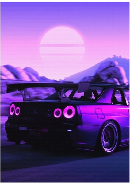 Skyline Gtr R34 Tablo Ahşap Poster Dekoratif