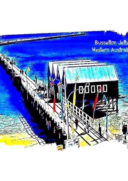 Busselton Iskelesi, Batı Avustralya. Wallsoffame'den Bir Övgü Tablo Ahşap Poster Dekoratif
