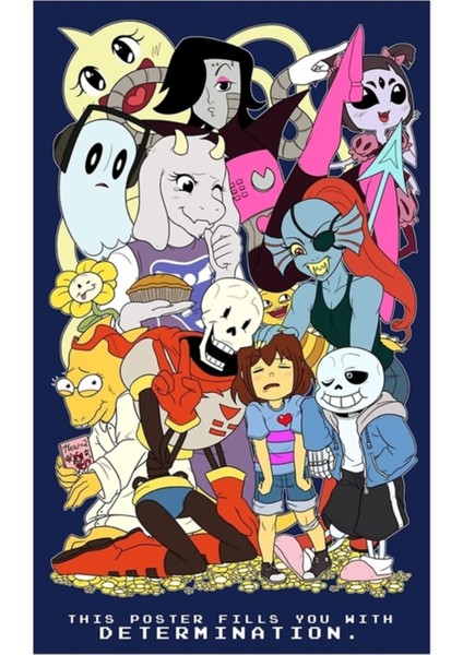 Undertale Tablo Ahşap Poster Dekoratif