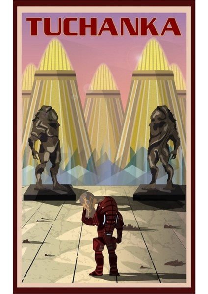 Mass Effect Tuchanka Seyahat Posteri Fan Sanatı Tablo Ahşap Poster Dekoratif