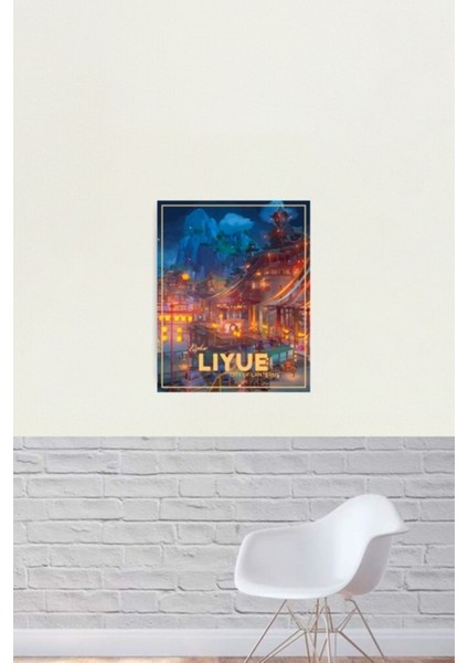 Liyue Seyahat Tablo Ahşap Poster Dekoratif