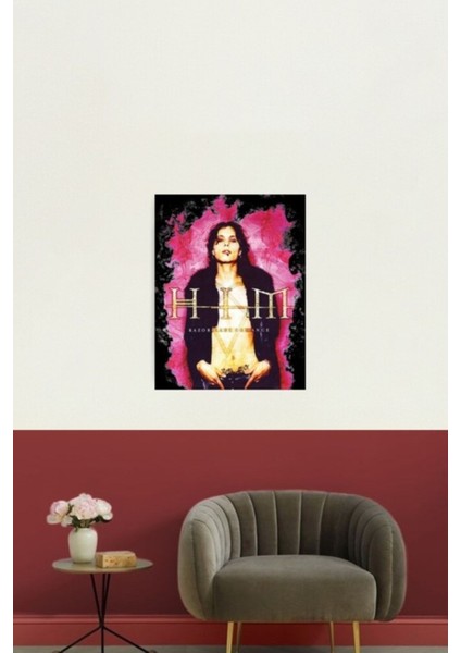 Him Band Vv Hım - Him Ville Valo Razorblade Romantizm Dumanı Tablo Ahşap Poster Dekoratif