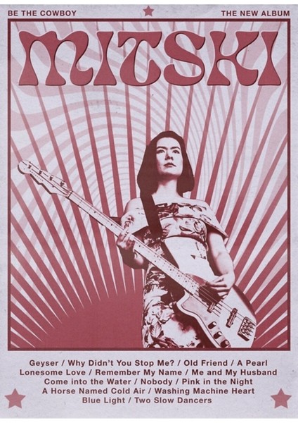 Mitski Be The Cowboy Retro Albümü Parça Listesi Tablo Ahşap Poster Dekoratif