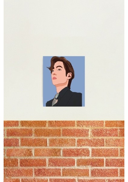 Bts V Taehyung Bts Fanart Tablo Ahşap Poster Dekoratif KOD1722