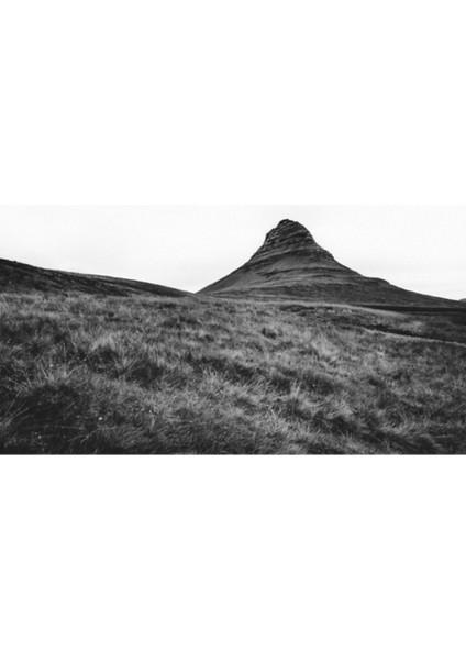 Siyah Beyaz Tablo Ahşap Poster Dekoratifnda Kirkjufell