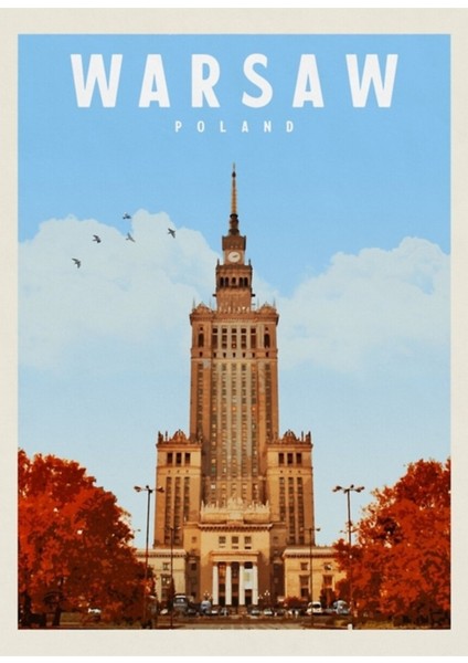 Varşova Seyahat Varşova Polonya Seyahat Posteri Warszawa Plakat Tablo Ahşap Poster Dekoratif