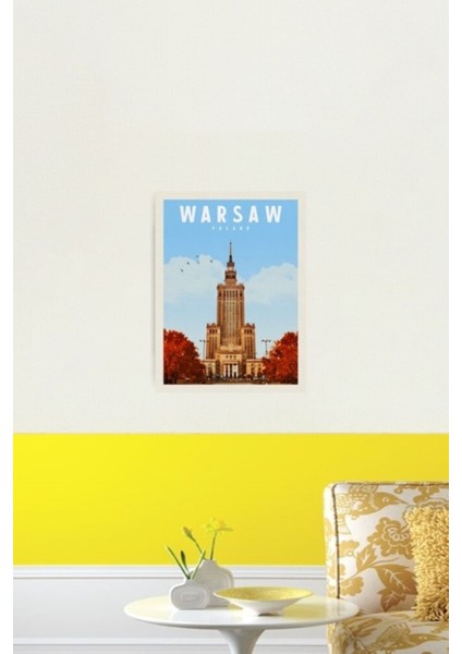 Varşova Seyahat Varşova Polonya Seyahat Posteri Warszawa Plakat Tablo Ahşap Poster Dekoratif