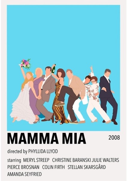 Mamma Mia Minimalist Poster Tablo Ahşap Poster Dekoratif