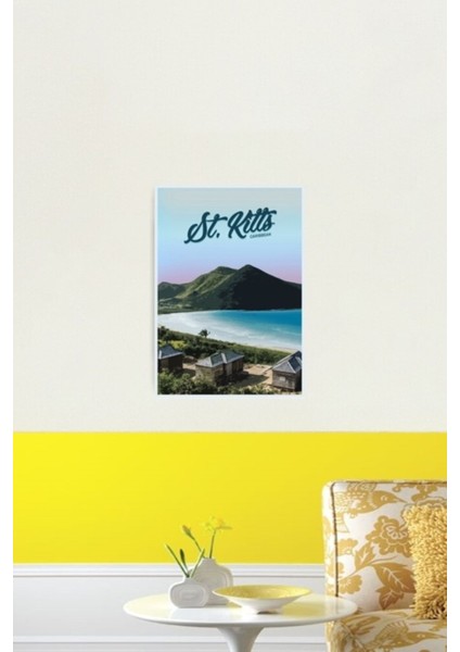 Saint Kitts Tablo Ahşap Poster Dekoratif