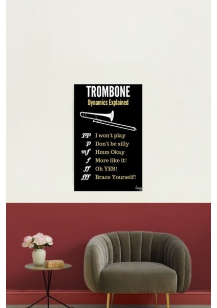 Trombon Mizahı – Trombon Dinamiği Tablo Ahşap Poster Dekoratif fiyatları