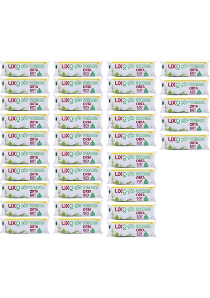 Orta Boy Çöp Poşeti (55 x 60 Cm) 20 Li Rulo x 35 Paket Çöp Torbası Mavi 30 Litre