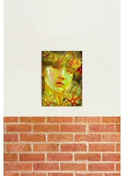 Bts Suga Çiçek Taç Dijital Resim Tablo Ahşap Poster Dekoratif KOD907