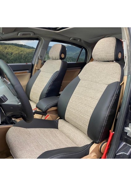 Opel Vectra Araca Özel Oto Koltuk Kılıfı - Keten ve Deri