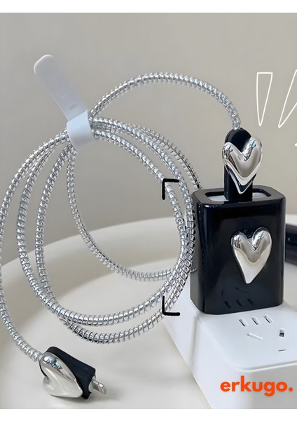 iPhone 18-20 W Şarj Cihazı Uyumlu 5 Parça Şarj Koruma Seti Kablo Koruyucu