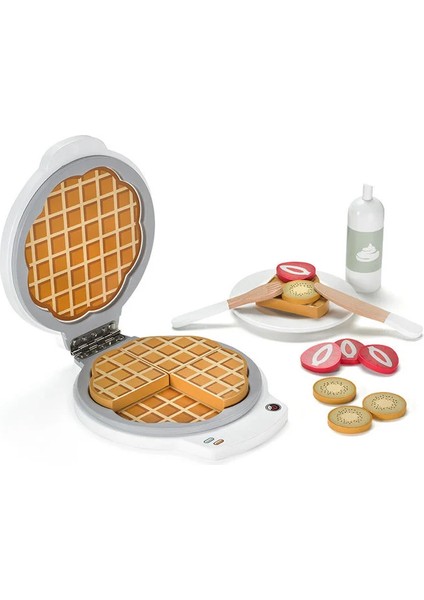 Waffle Iron Çocuk Bıstro Ahşap Eğitici Mutfak Oyun Seti