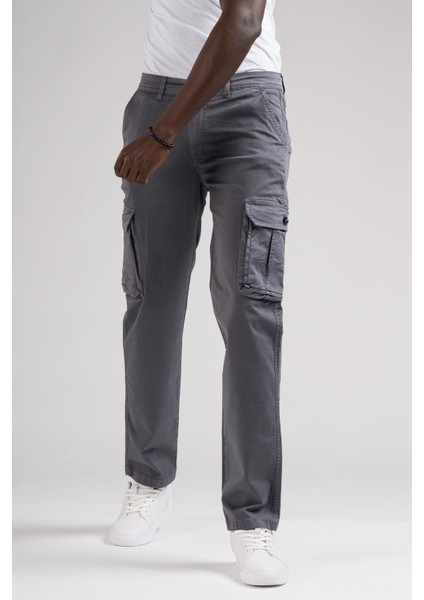 Fbı Jeans Mevsimlik Kanvas Kumaş Regular Fit Boru Paça Kargo Pantolon