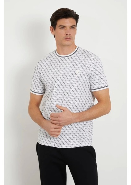 Erkek Tamamı 4g Logolu T-Shirt