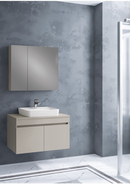 Etna 80 cm Kül Gri Banyo Dolabı